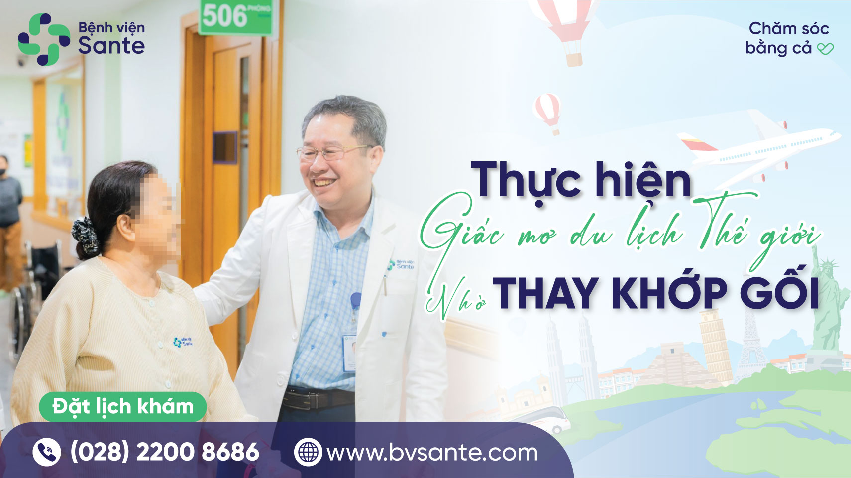 Thực hiện giấc mơ du lịch thế giới nhờ thay khớp gối