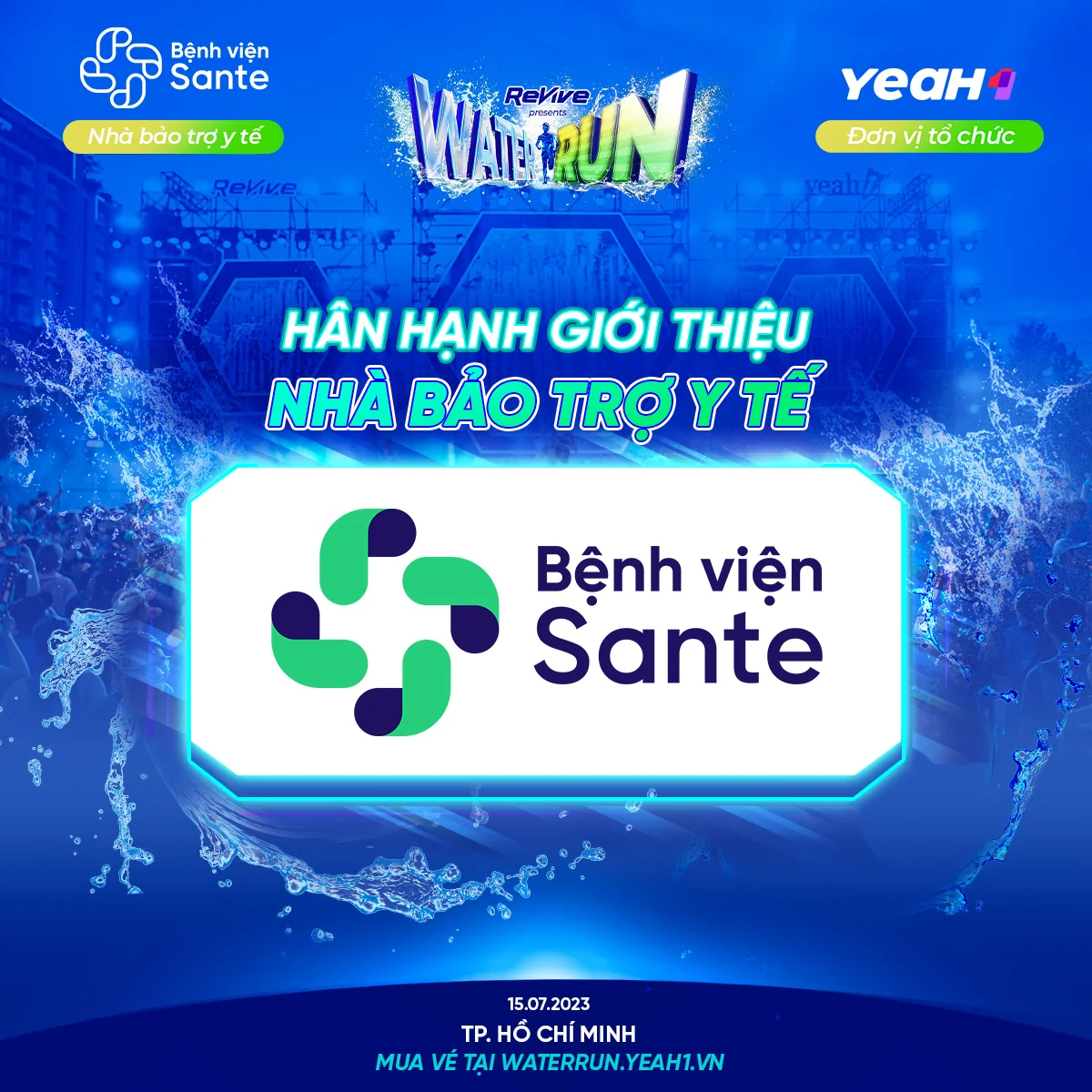 BỆNH VIỆN SANTE LÀ NHÀ BẢO TRỢ Y TẾ CHƯƠNG TRÌNH REVIVE WATER RUN 2023